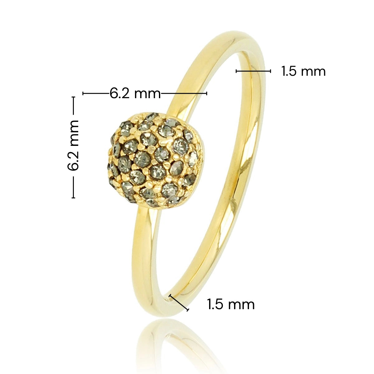 Goldener Ring mit grünem Zirkonia - Minimalistischer Edelstahl