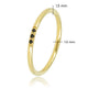 Minimalistischer goldener Ring - Drei schwarze Glassteine