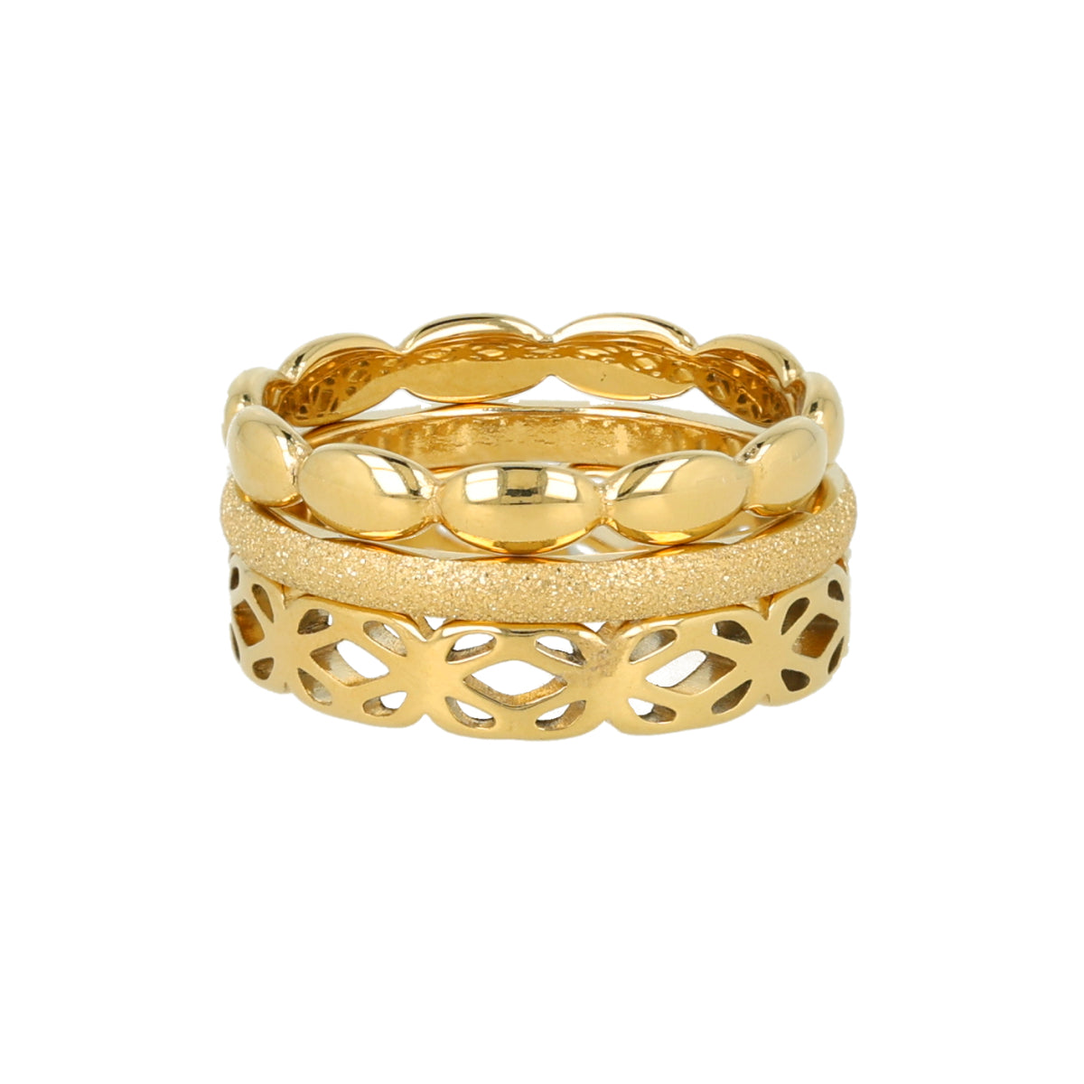 Ring-Set Bloem – Set goldener Ringe