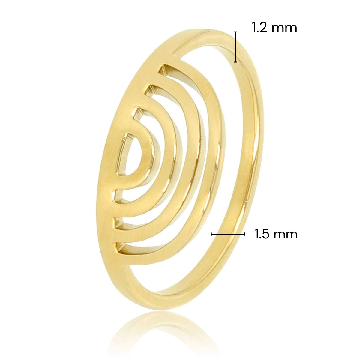 Graceful ring with 4 arches - Unique design - 14K gold plating