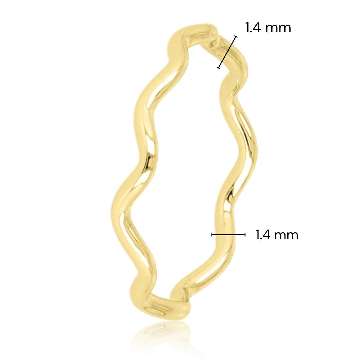 Gold-colored wave stacking ring - wave design - 14K plating