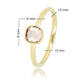 Gold Ring with Square Glass Stone • Pink