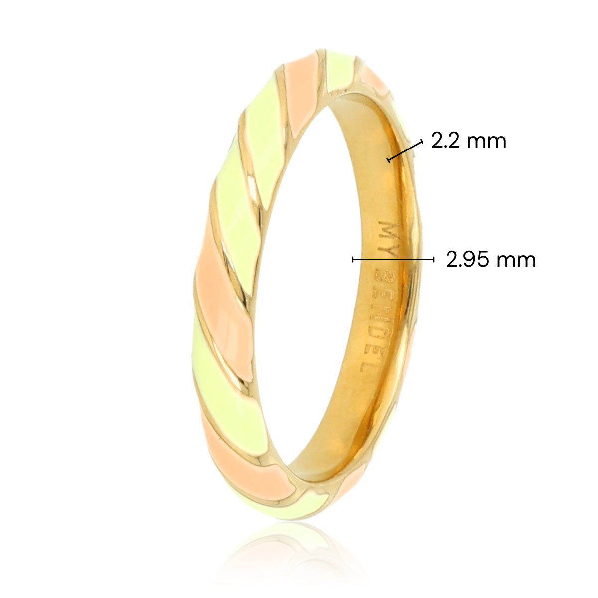 Goldener Ring - orange und grünes Epoxid - farbenfrohes Accessoire
