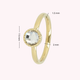 Ring with Round Glass Stone & Twisted Edge • Crystal • Gold