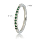 Fine silver ring - green zirconia stones