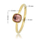 Gouden Ring met Vierkante Glassteen • Donkerroze