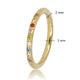 Gold-colored ring with colored zirconia - Stainless steel