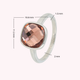 Silver ring - pink faceted crystal glass stone