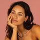 Silberfarbiges Set mit schwarzem Onyx-Edelstein – Ring und Kette