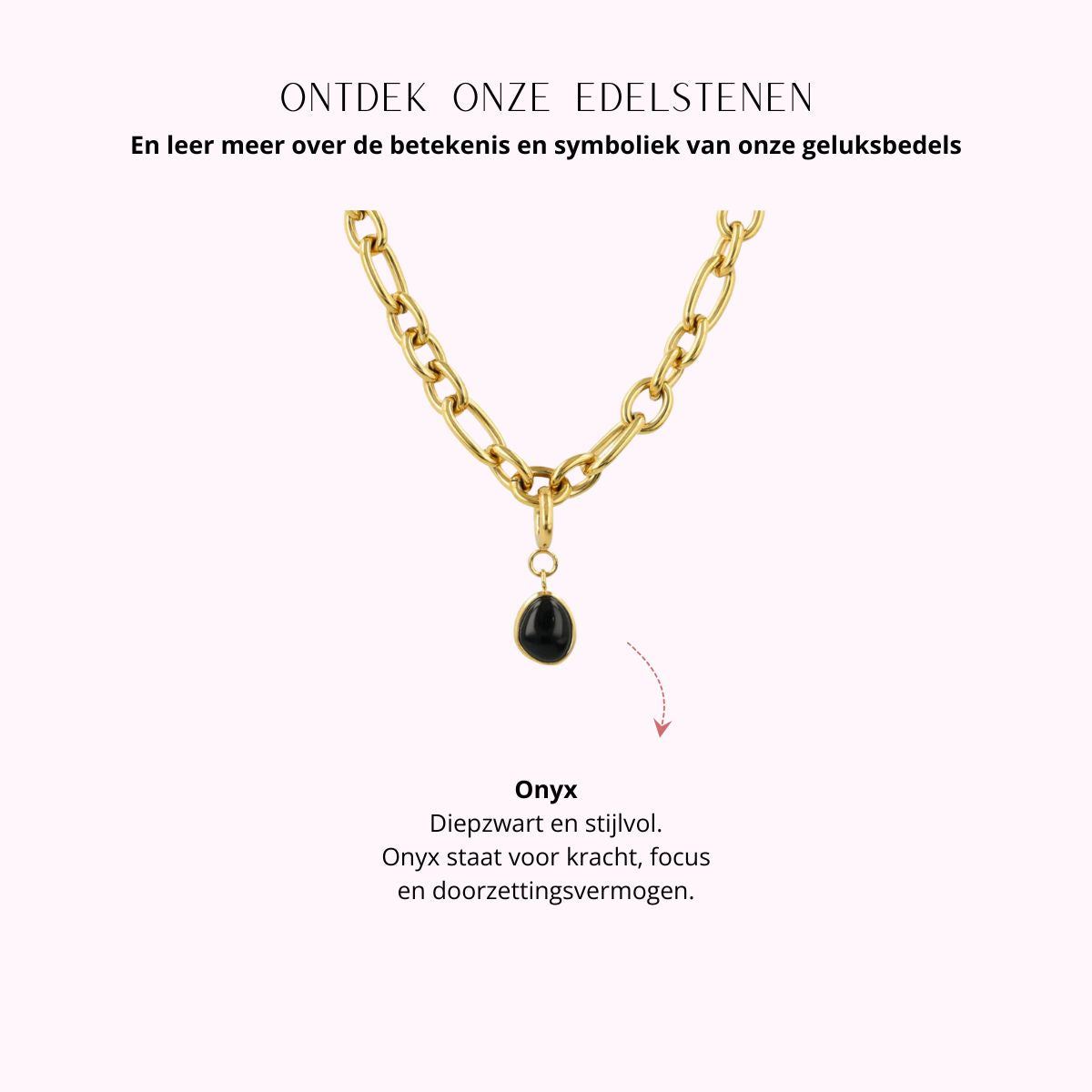 Halskette mit Onyx - Geburtsstein Dezember
