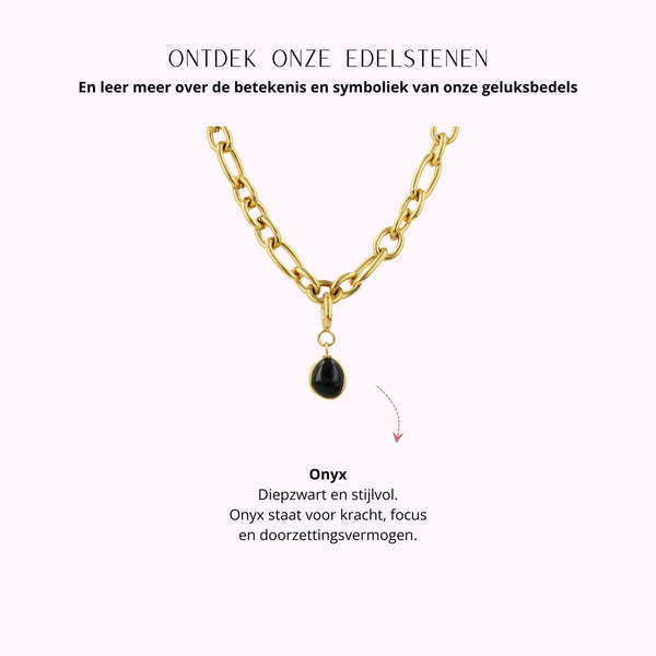Halskette mit Onyx - Geburtsstein Dezember