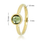 Ring met Ronde Glassteen & Getwist Randje • Groen • Goud