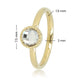 Ring met Ronde Glassteen & Getwist Randje • Kristal • Goud