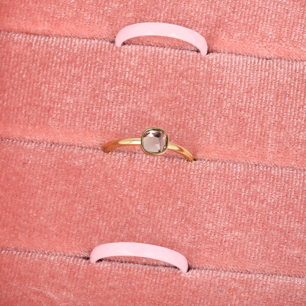 Ringen set roze keramiek