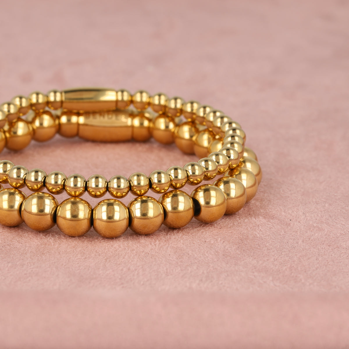 Gouden kralen armbandenset