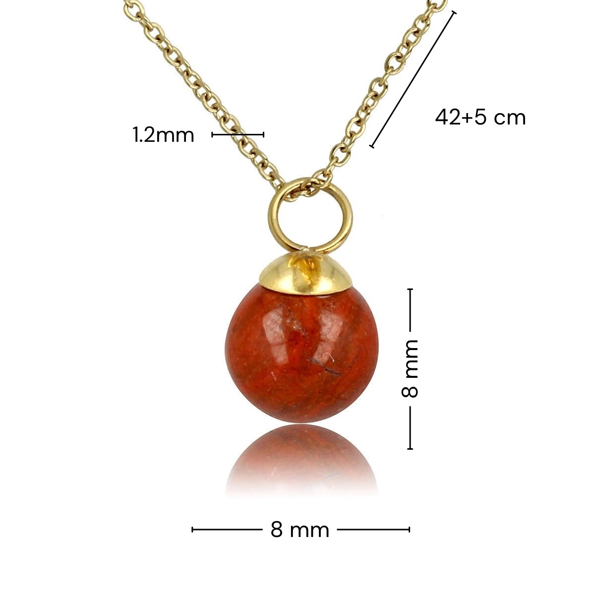 Gouden ketting met Red Aventurine edelsteen hanger