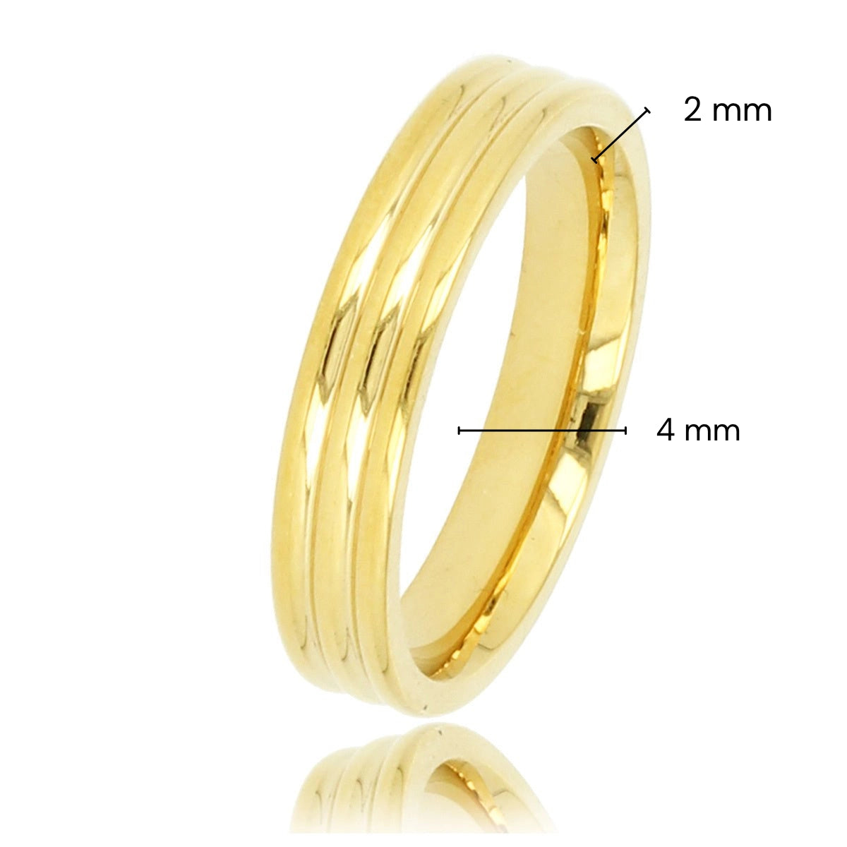 Gouden aanschuifring - Luxe uitstraling - 4mm breed