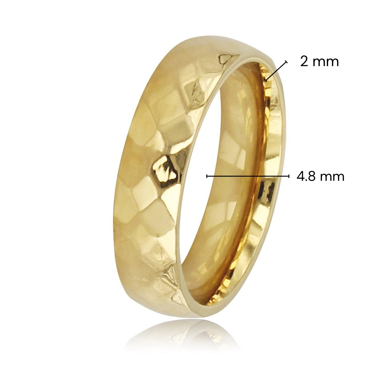 Faceted gold ring - 5 mm wide - Elegant shine