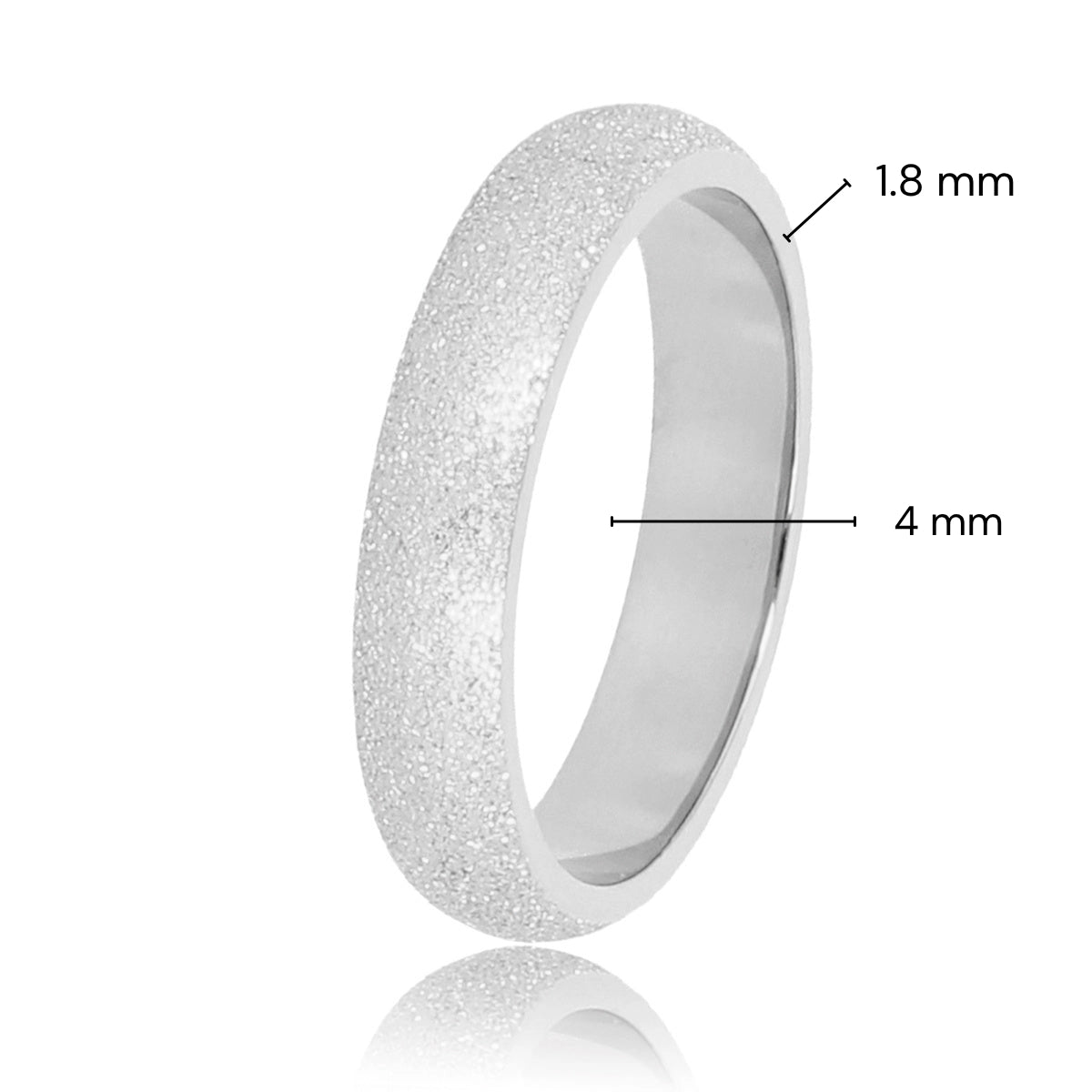 Zilveren stardust aanschuifring - 4 mm breed - Sprankelend