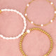 Bracelet set - gold with white pearls