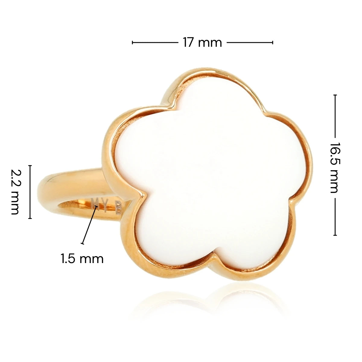 Bloemen Ring • Witte Aventurijn