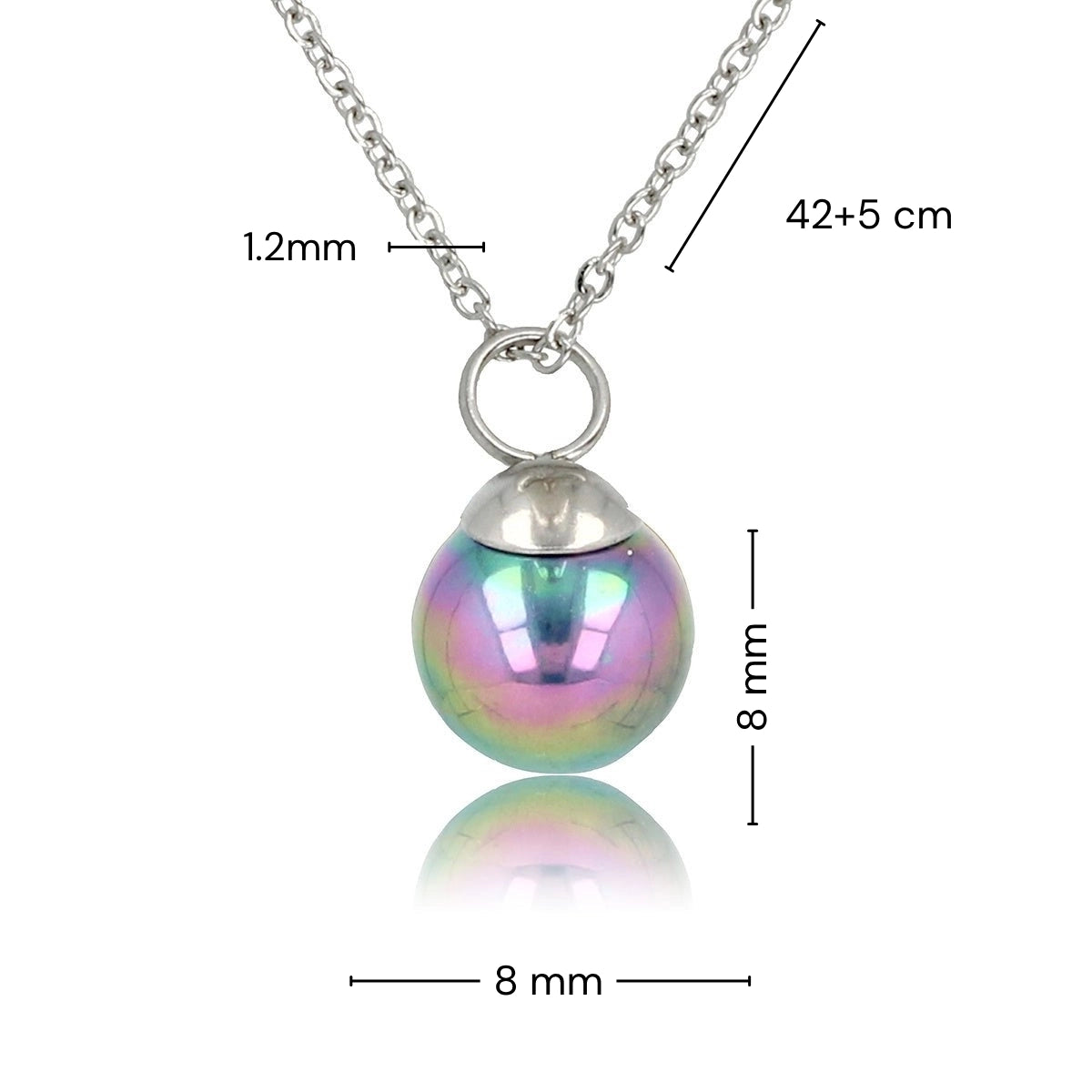 Zilveren Ketting met Ronde Zwarte Parel Hanger