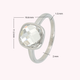 Silver ring - White faceted crystal glass stone