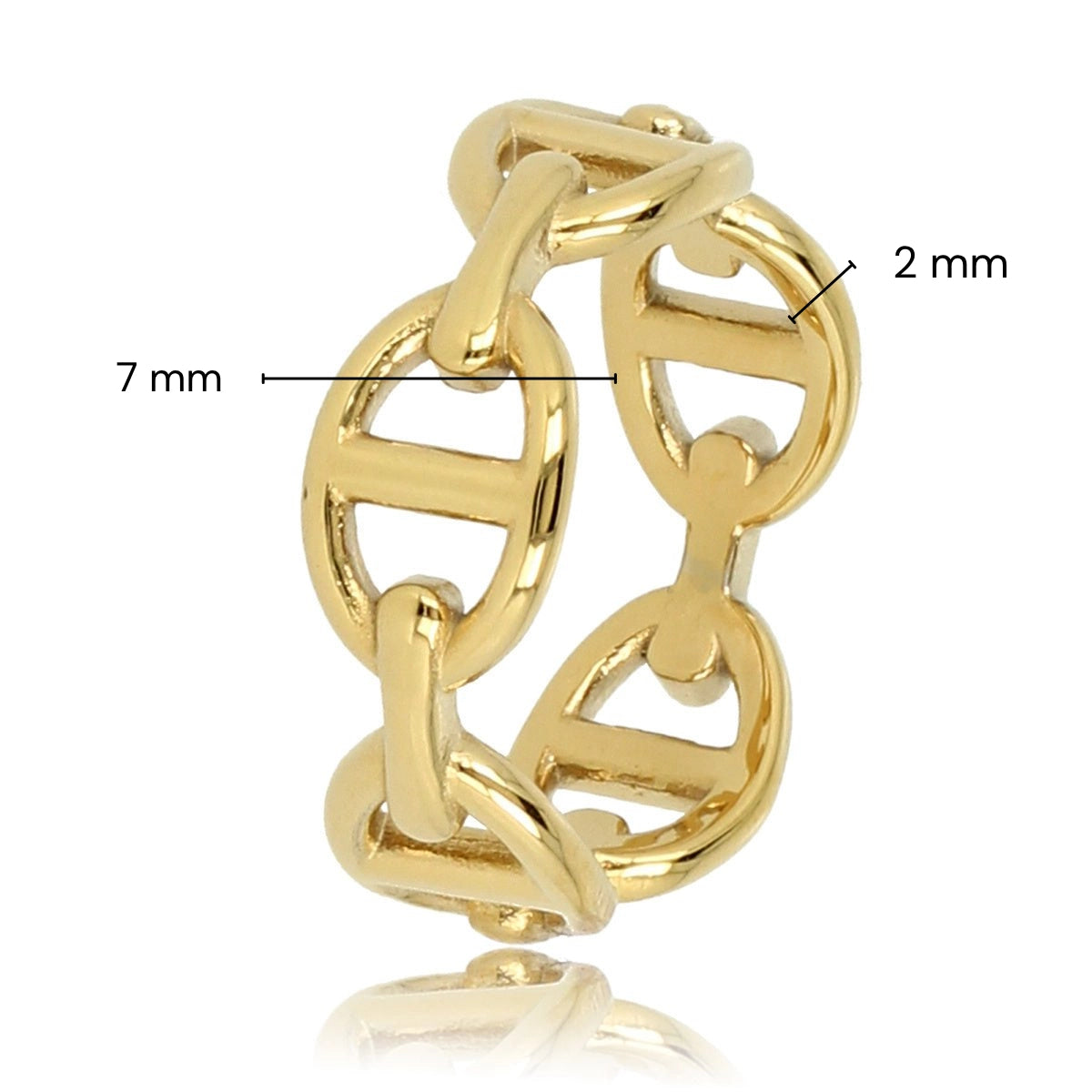 Gold ring with links - Stylish and modern jewelry