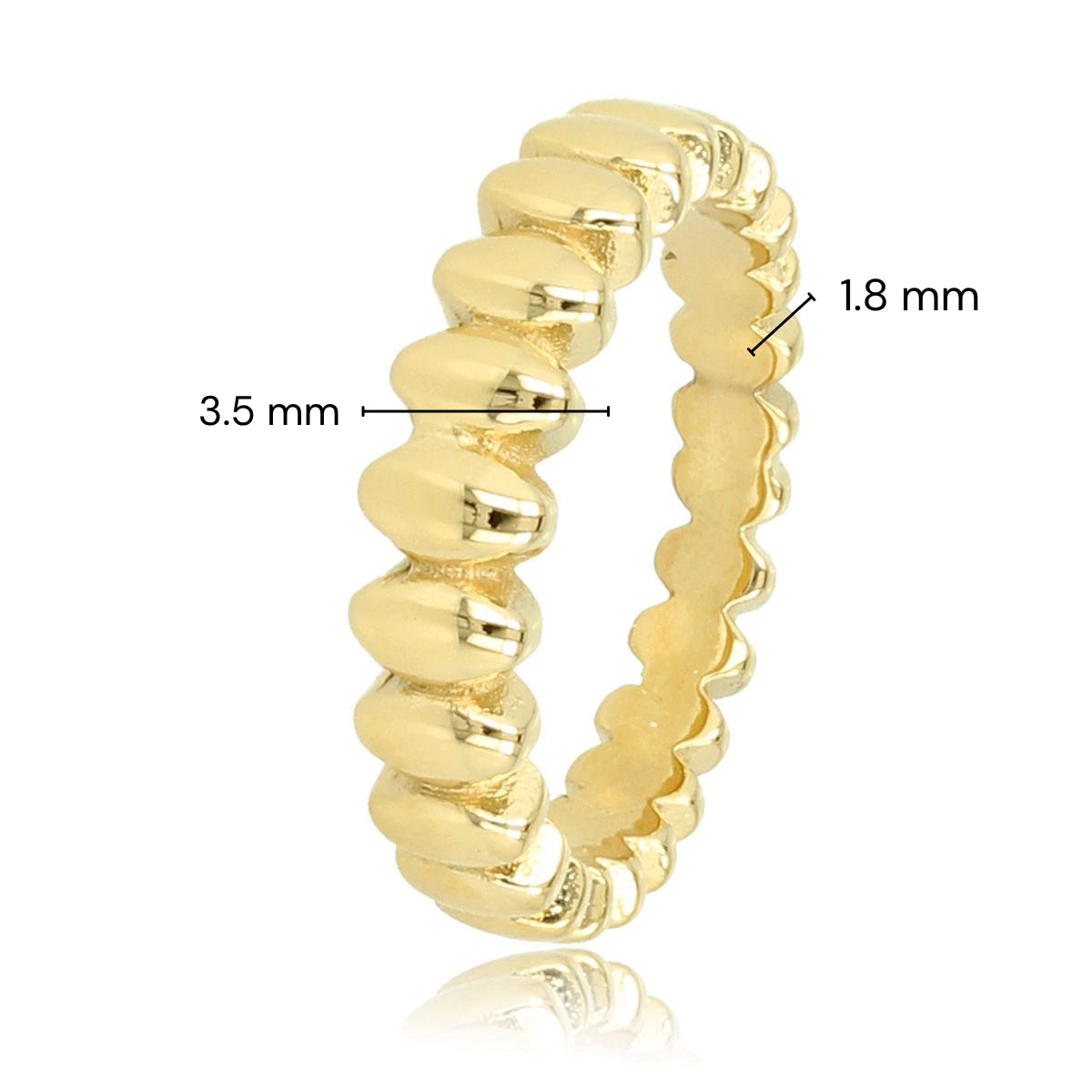 Goldener Ring - ovale Details - subtile Eleganz