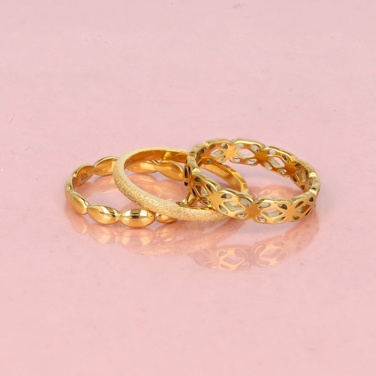 Ring-Set Bloem – Set goldener Ringe