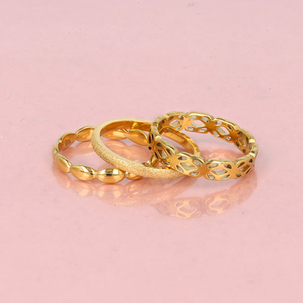 Ring-Set Bloem – Set goldener Ringe