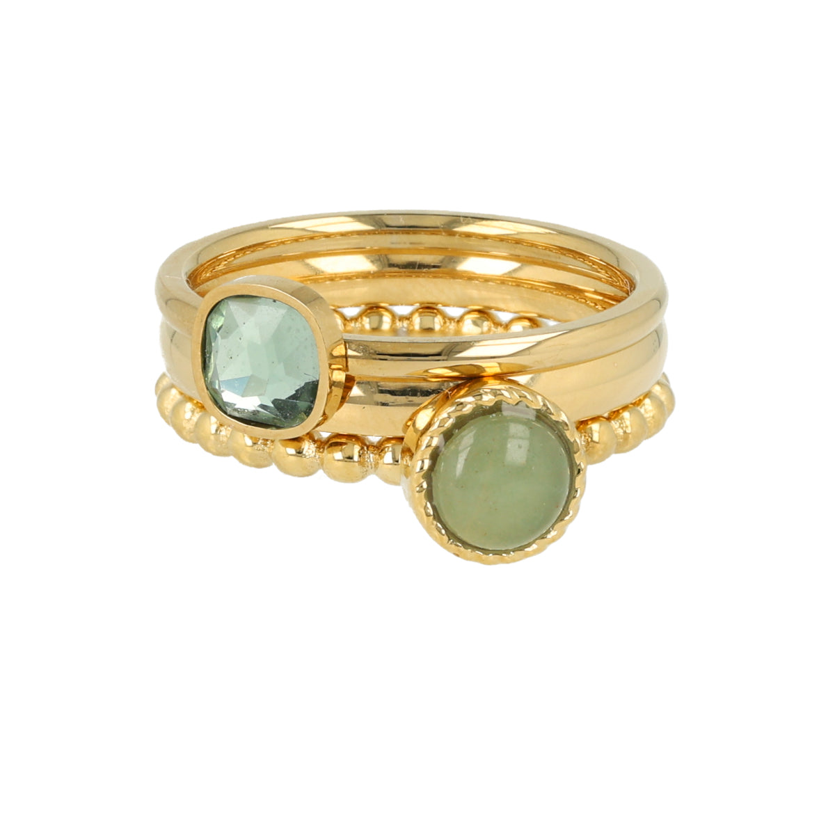 Gold ring set with Aventurine
