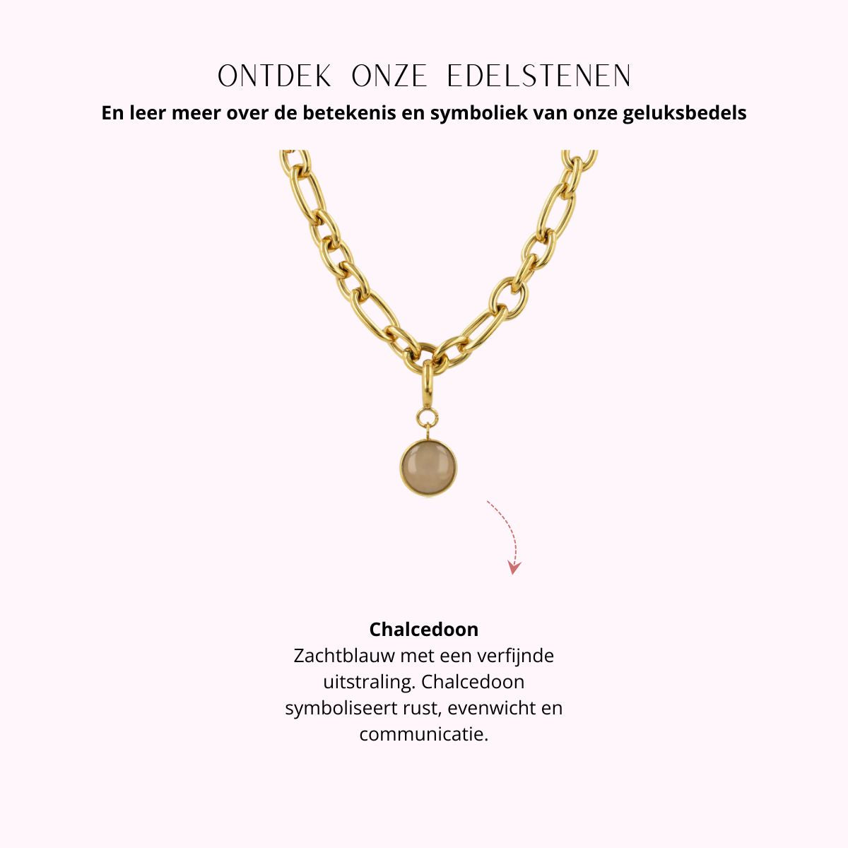 Kette mit Chalcedon - Geburtsstein März