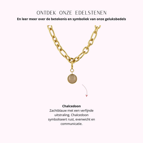 Kette mit Chalcedon - Geburtsstein März
