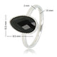 Ring met Druppel Glassteen & Getwist Randje • Zwart • Zilver