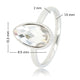 Ring mit Tropfen-Glasstein & gedrehtem Rand • Kristall • Silber