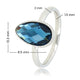 Ring met Druppel Glassteen & Getwist Randje • Blauw • Zilver