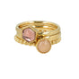 Goldene Ring-Set Rosenquarz