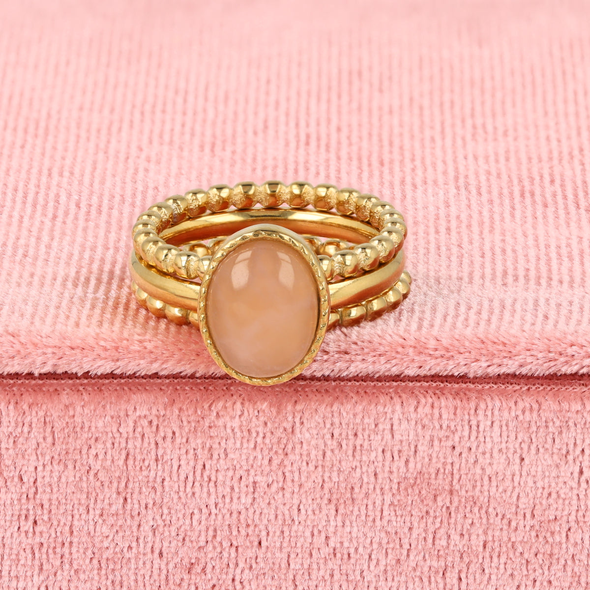 Ringenset Rose Quartz