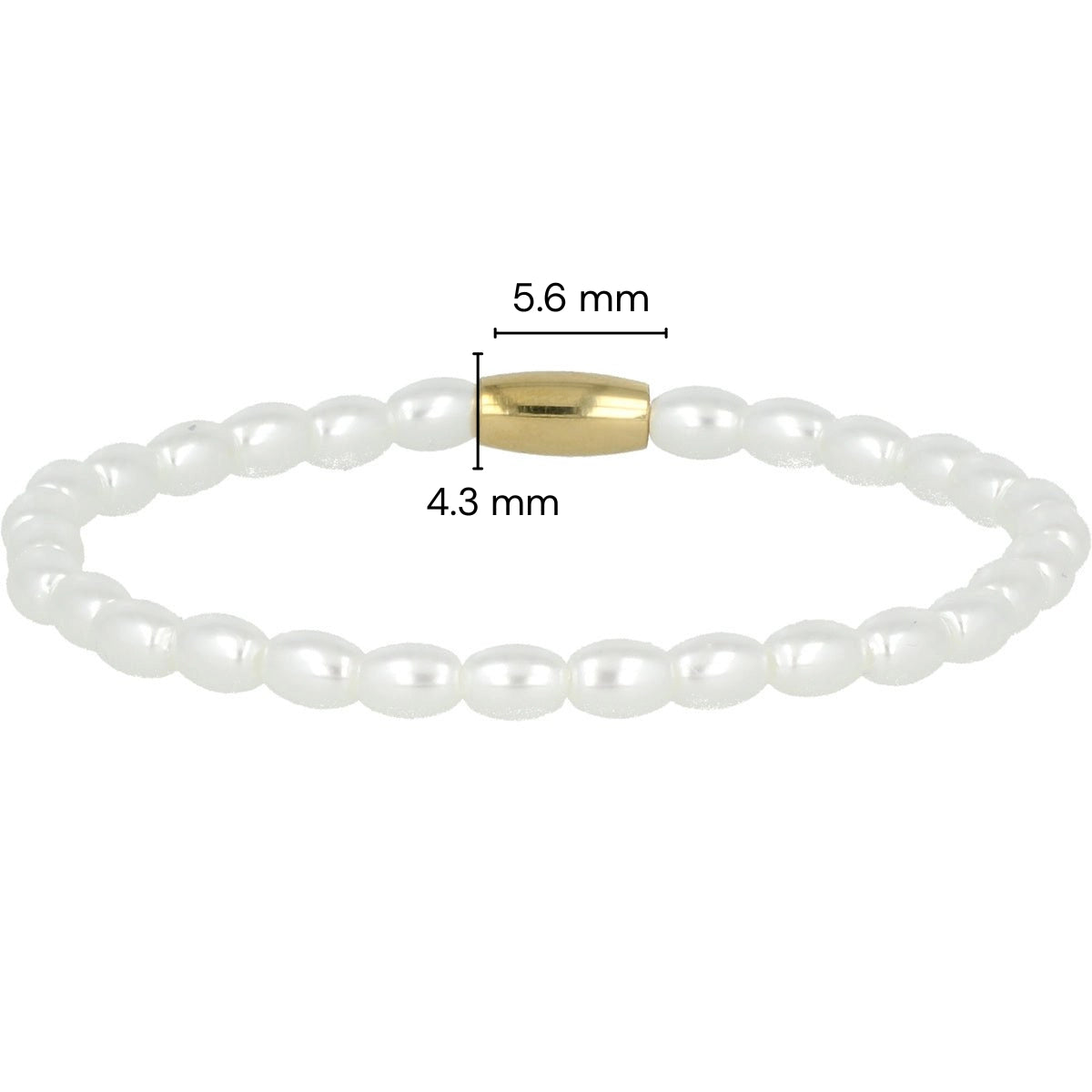 Gouden Armband met Witte Parels - Stijlvol Accessoire