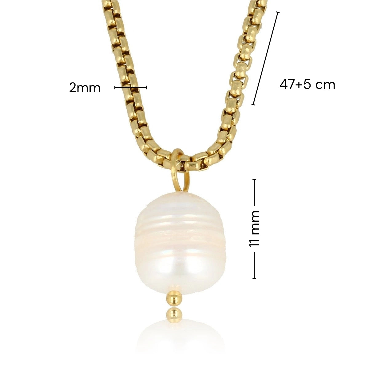 Zilveren Schakelketting met Zoetwaterparel