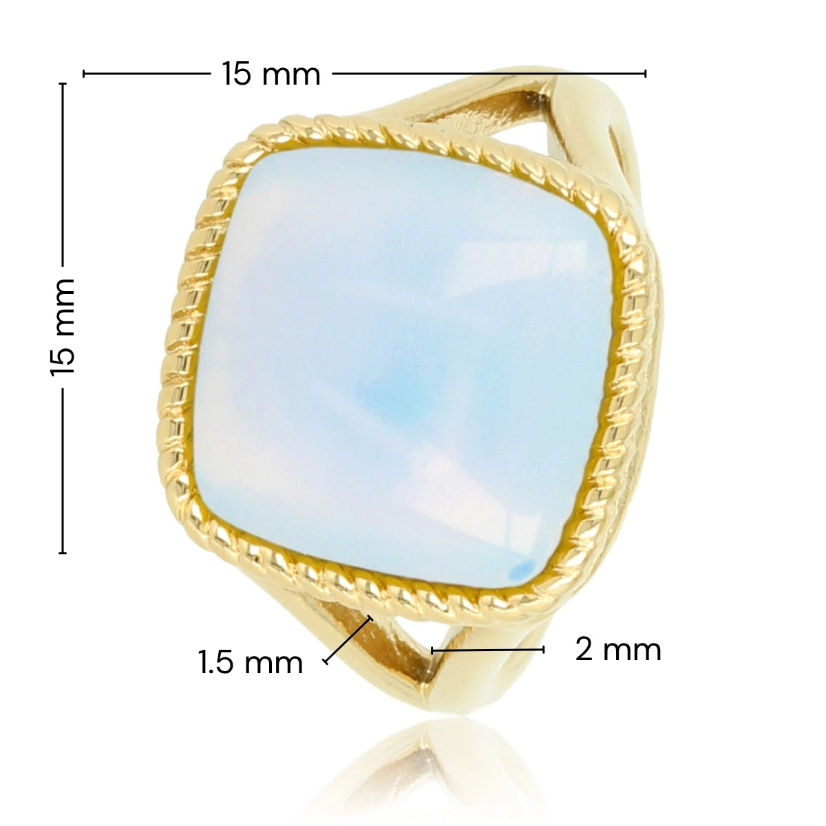 Gouden zegelring - White Quartz - tijdloos design