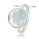 Silver ring - round mother-of-pearl - sparkling jewelry