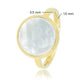 Golden ring - round Pearlshell - silvery glow