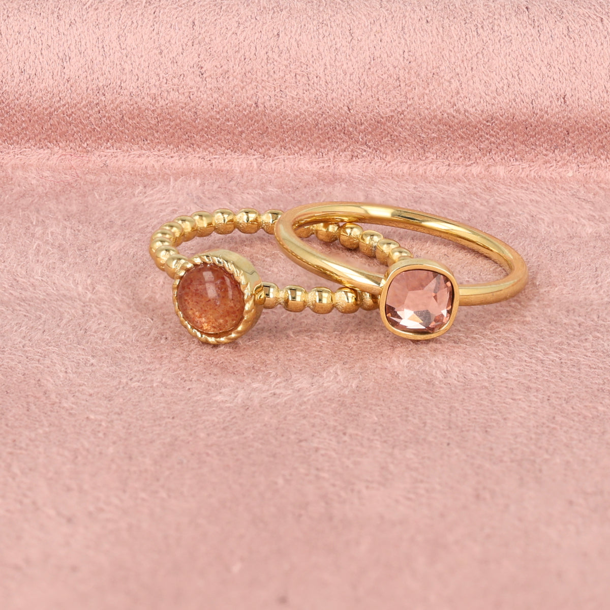 Ringen set met Berry Quartz