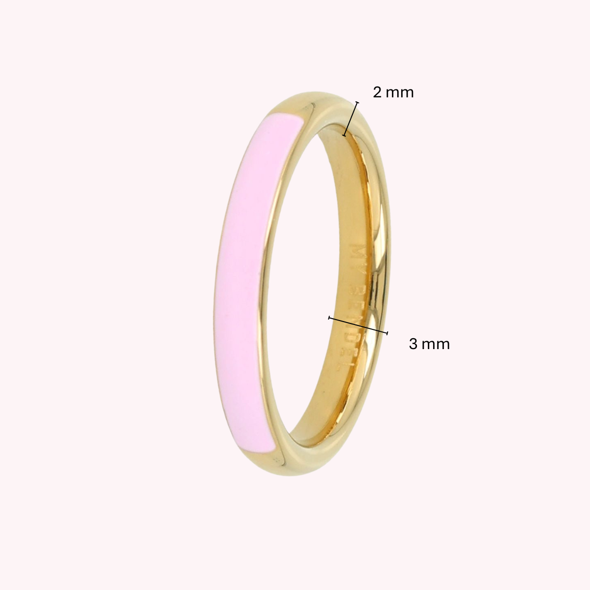 Goldener Ring - halb Epoxid lila - 3mm breit - stilvoller Ring