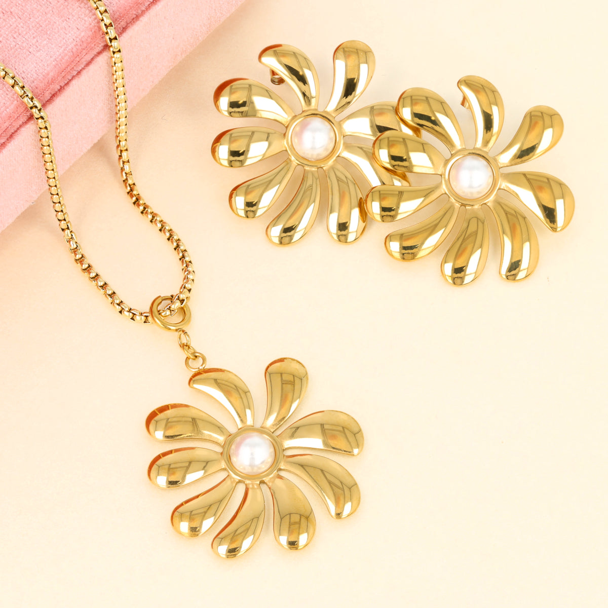Set goldene Blumenschmuck Set