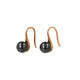 Elegant Silver Earrings with Ceramic Black Ball