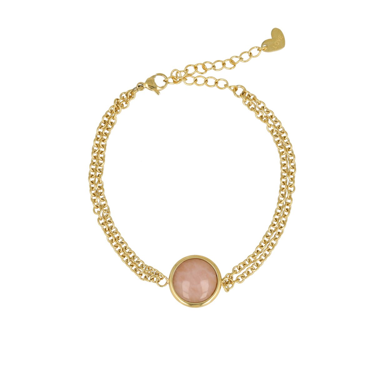Rose Quartz dubbele armband - My Bendel - My Bendel