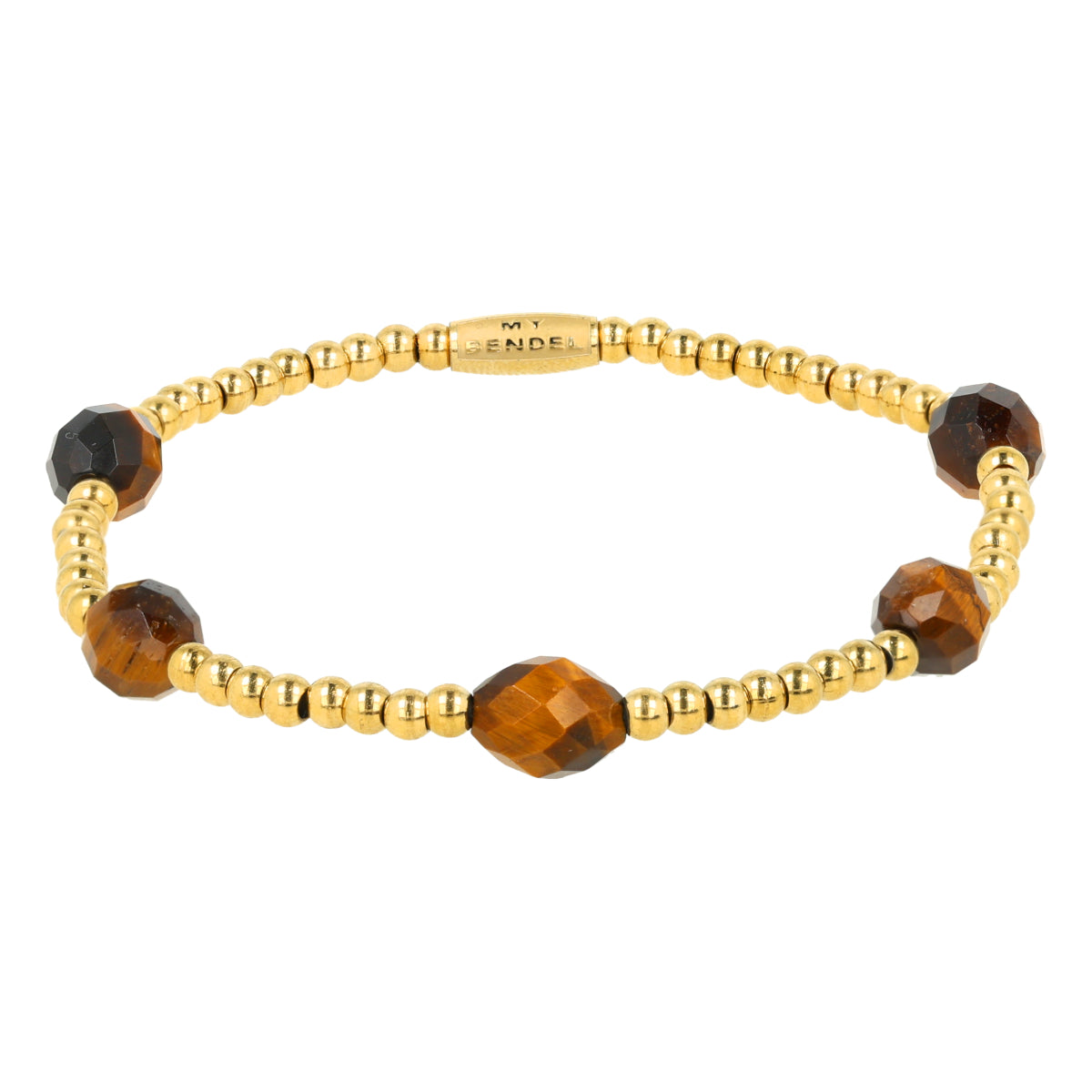 Edelstenen Armband met Facetgeslepen Ovale Kralen • Tiger Eye